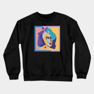 Sally - Cubism Portrait with Border Crewneck Sweatshirt